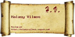 Halasy Vilmos névjegykártya